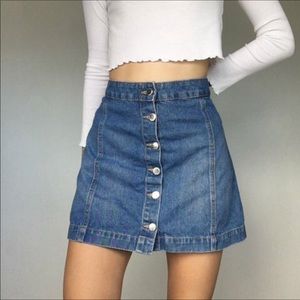 NWT Button Front A-Line Denim Skirt